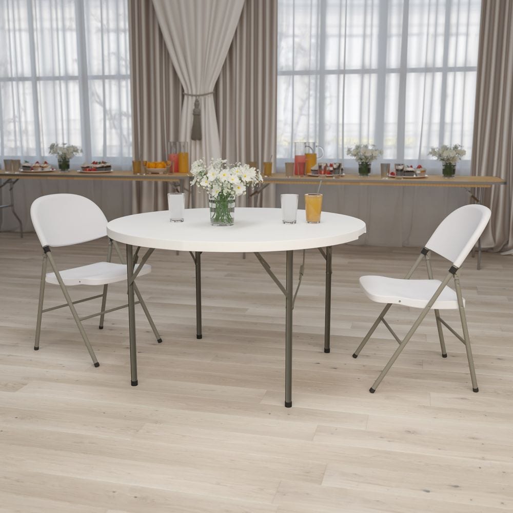 Table pliante en plastique blanc 48RD