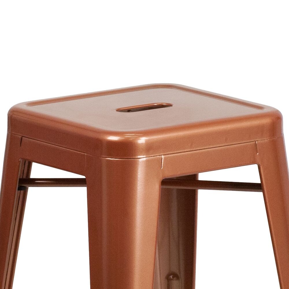 24" Copper No Back Metal Stool