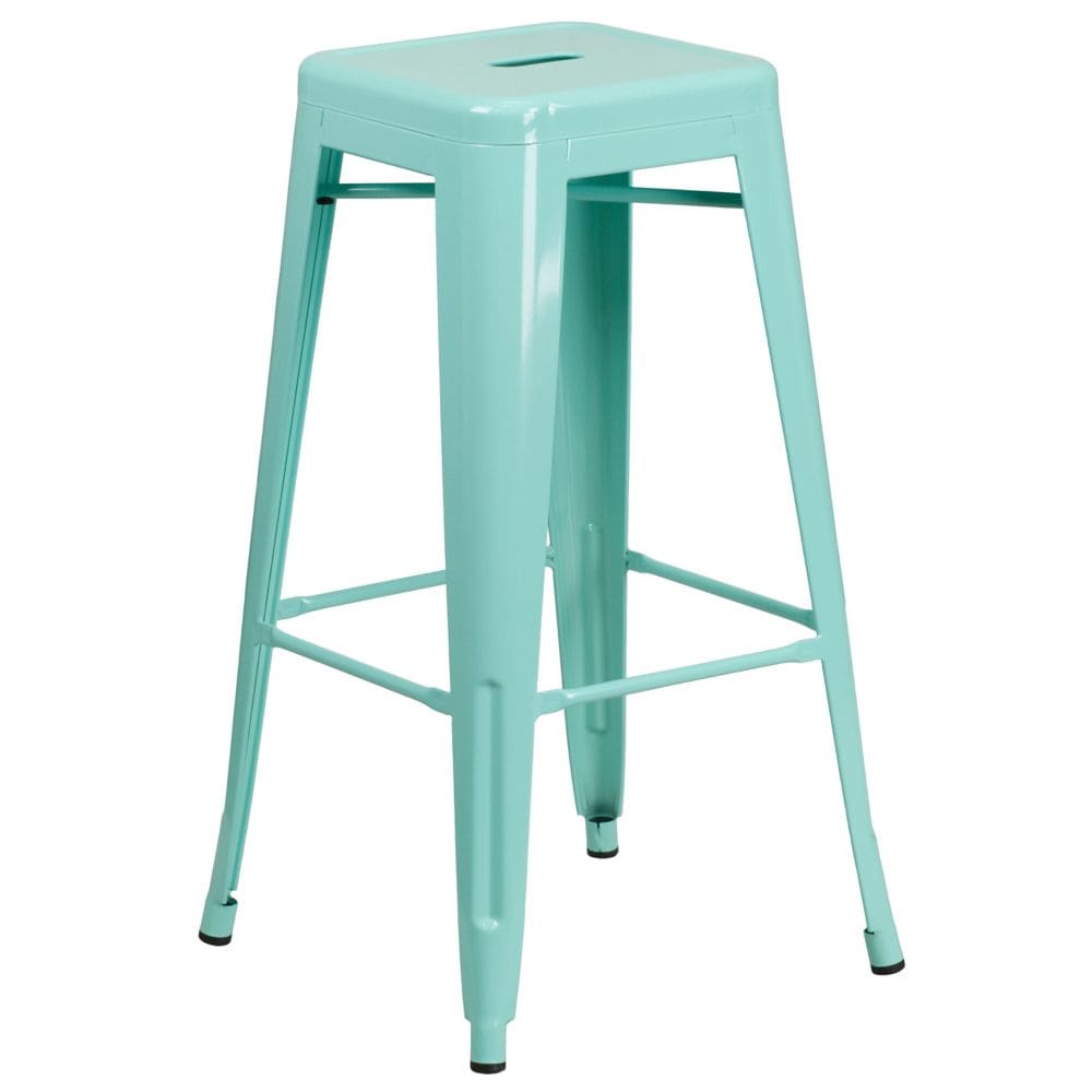 30" Mint No Back Metal Stool
