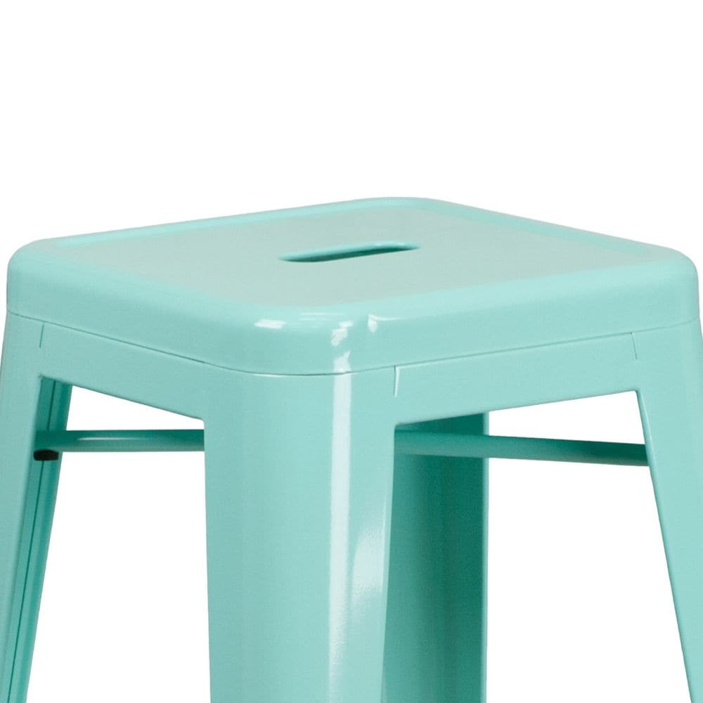30" Mint No Back Metal Stool