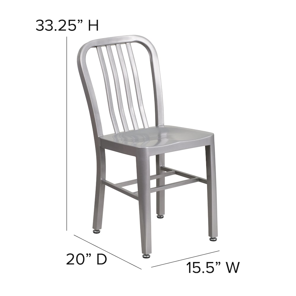 Chaise d'intérieur et d'extérieur argentée