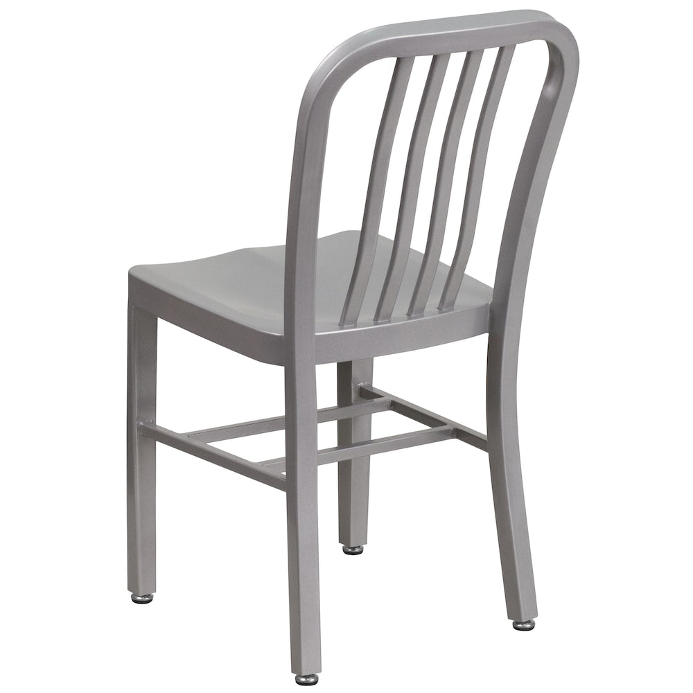 Chaise d'intérieur et d'extérieur argentée