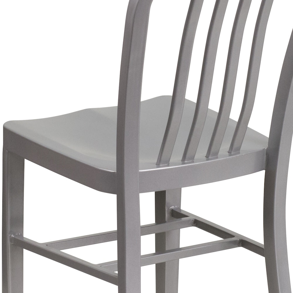 Chaise d'intérieur et d'extérieur argentée