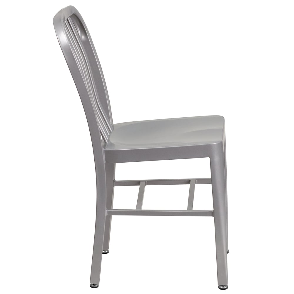 Chaise d'intérieur et d'extérieur argentée