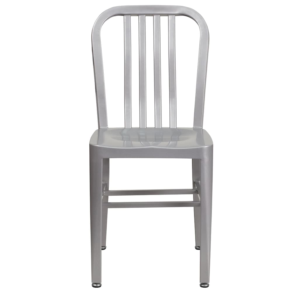 Chaise d'intérieur et d'extérieur argentée
