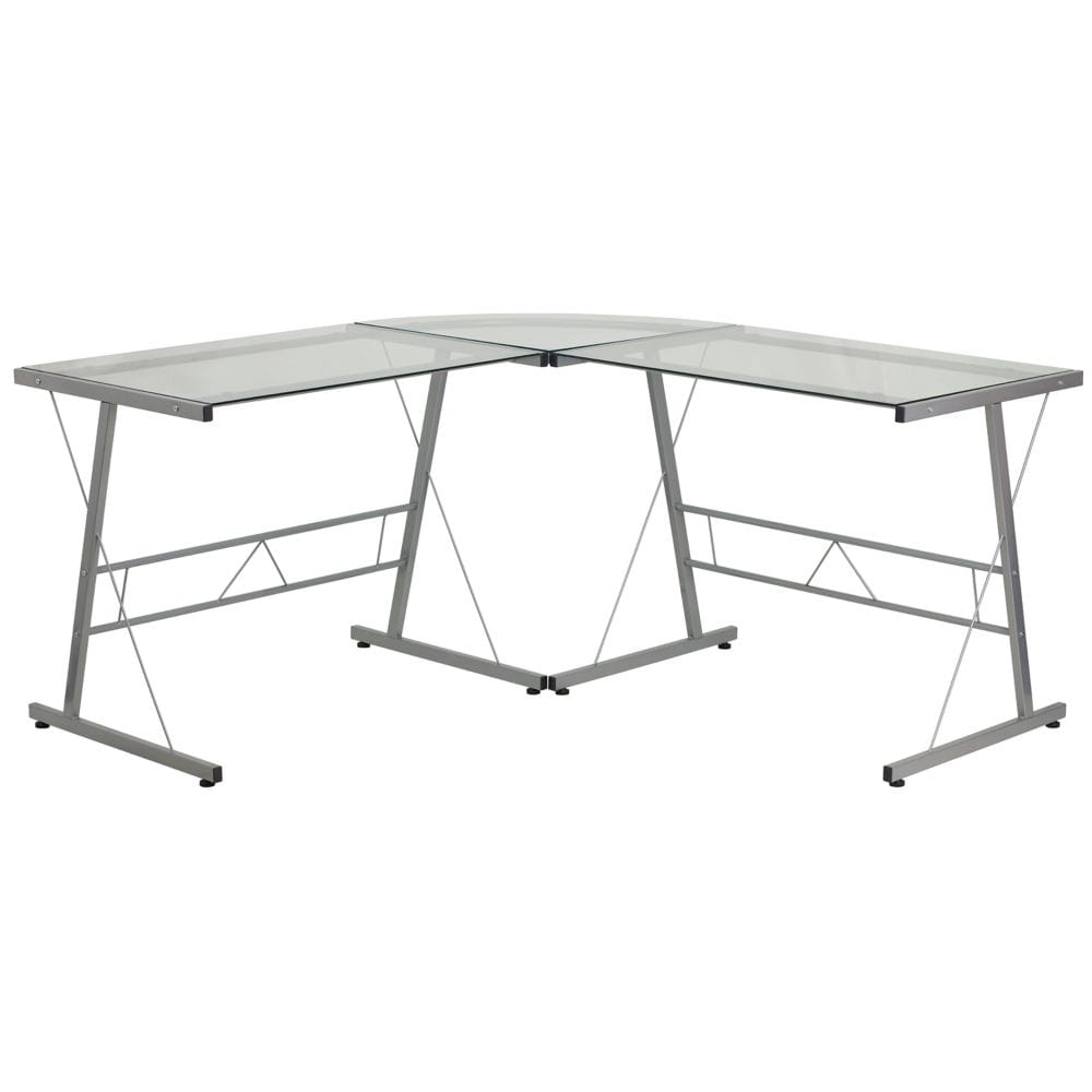 Glass L-Shape Desk