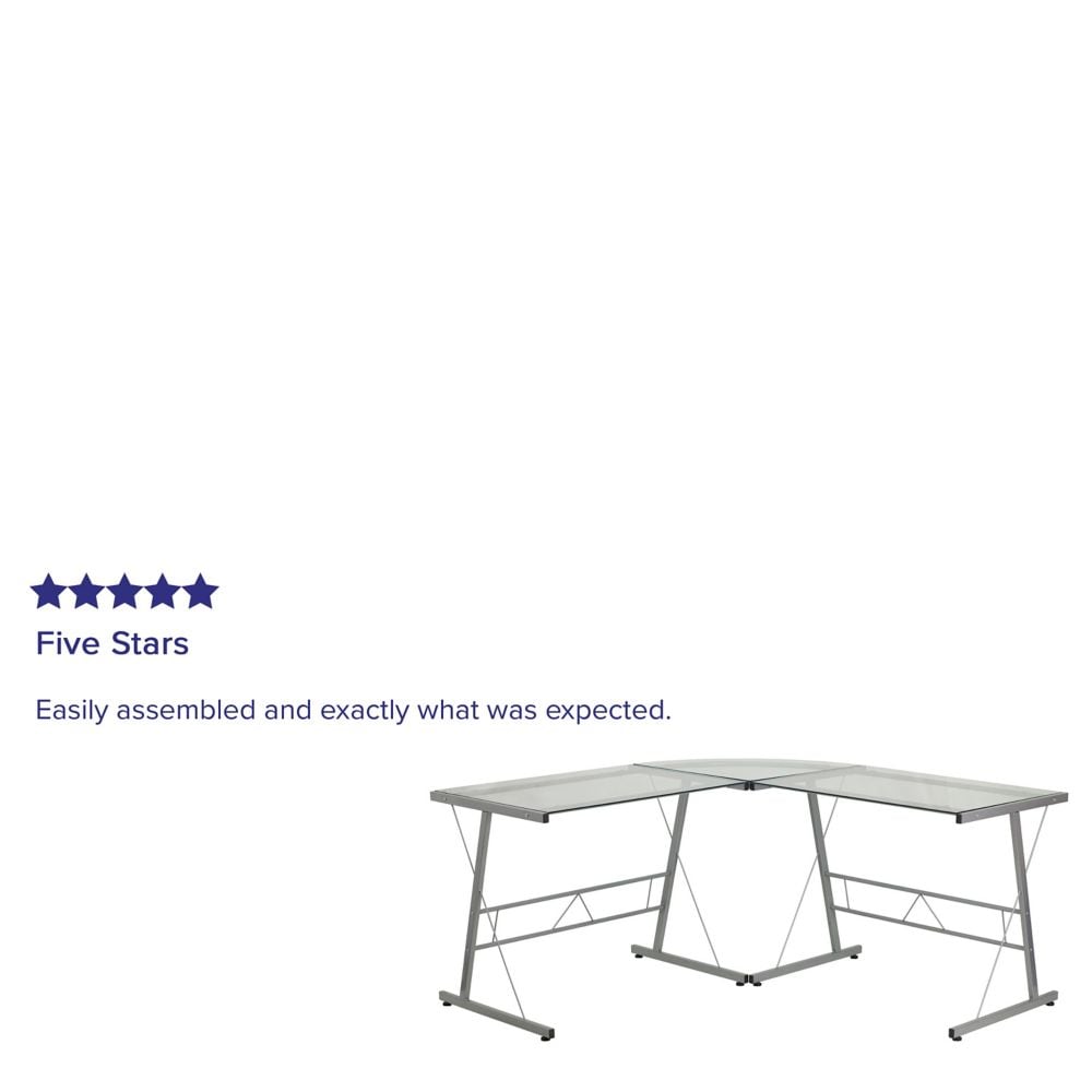 Glass L-Shape Desk
