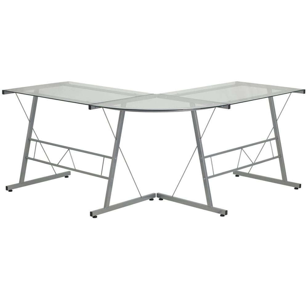 Glass L-Shape Desk