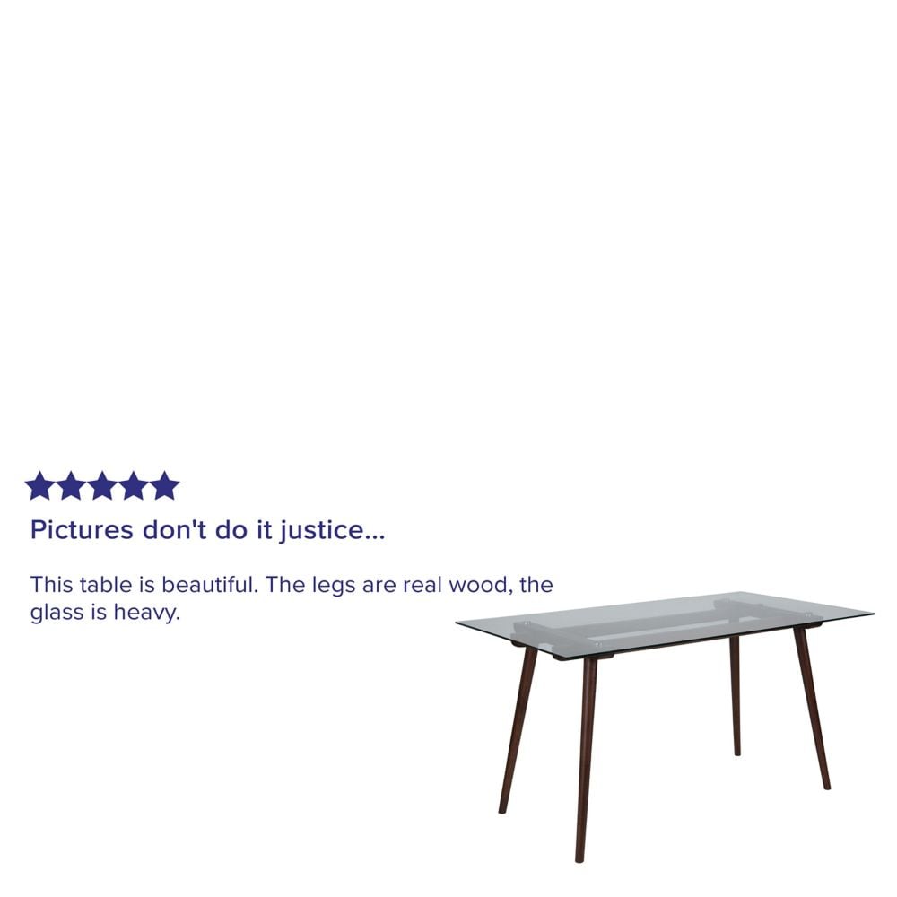 31.5x55 Walnut/Glass Table