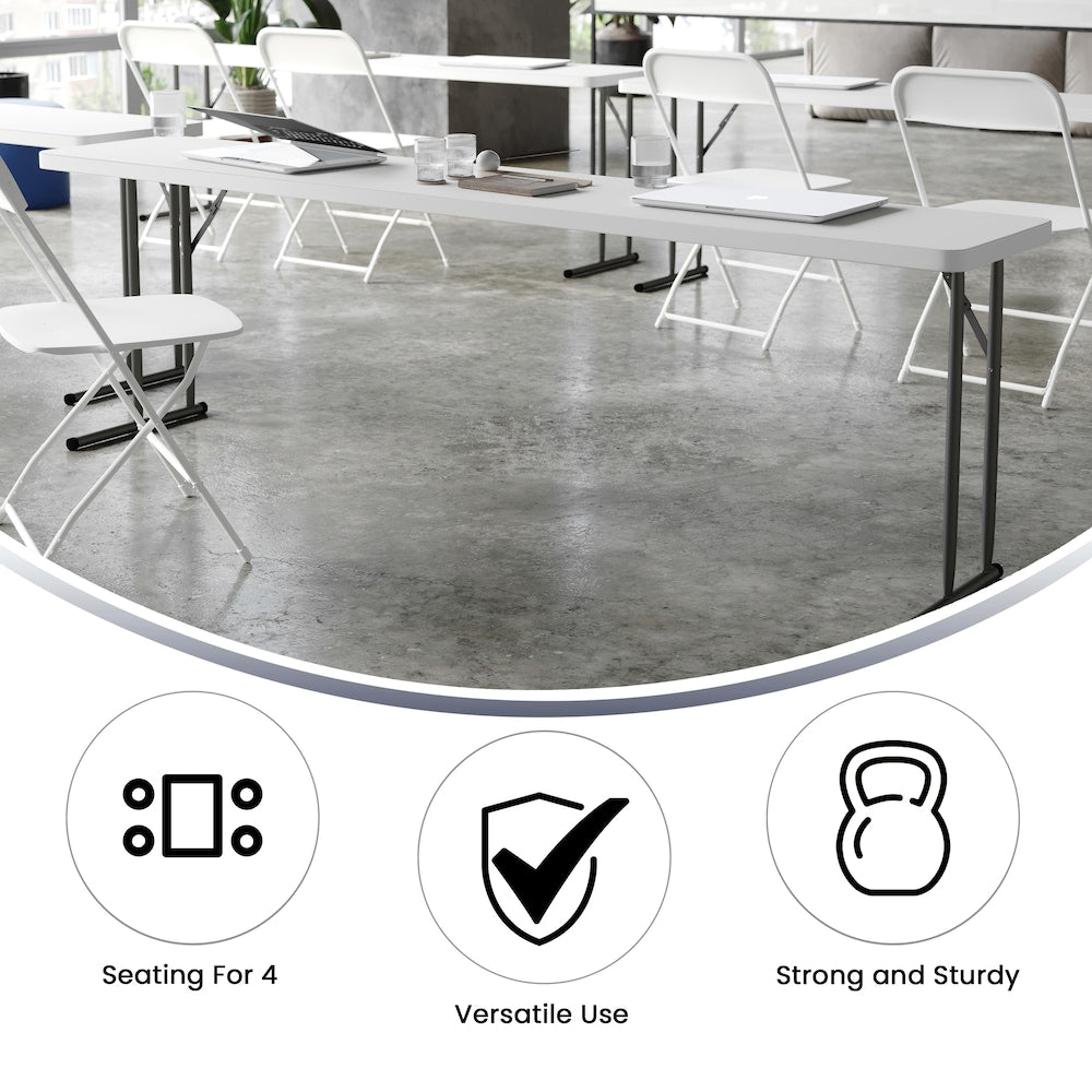 18x96 White Fold Train Table