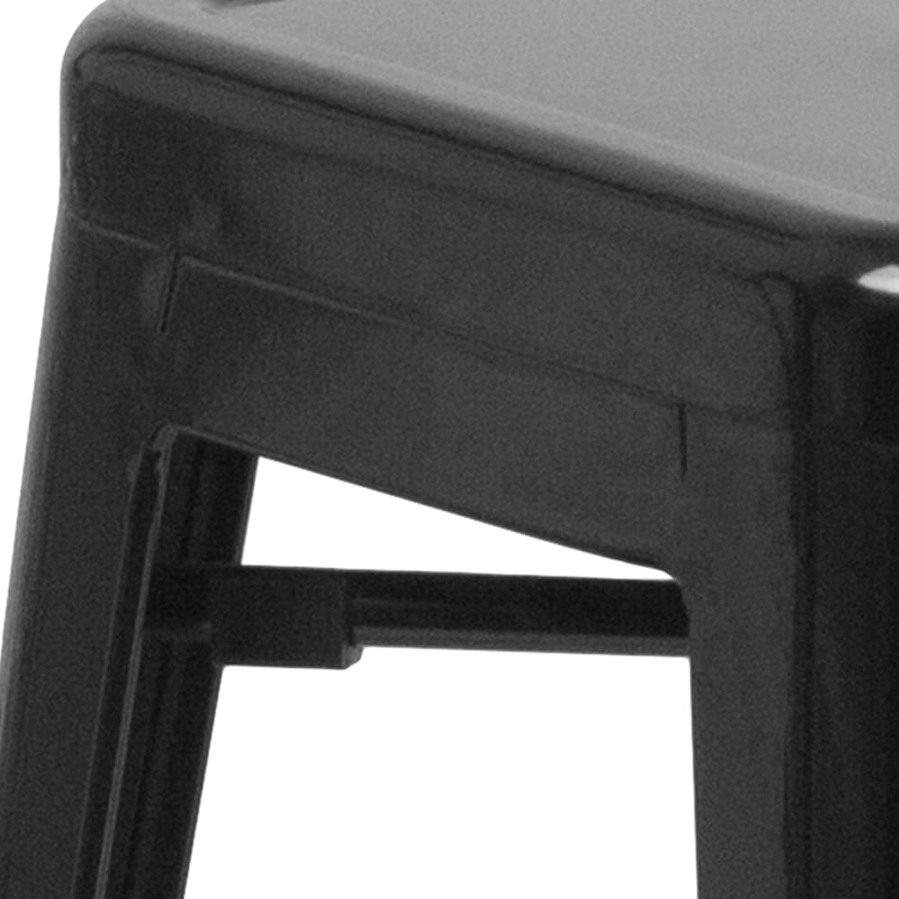 24" Black No Back Metal Stool