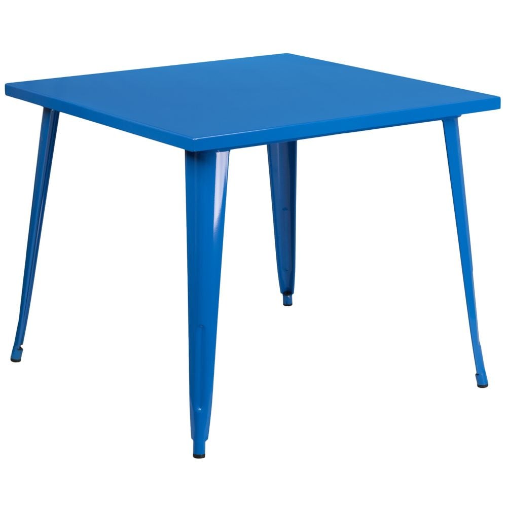 35.5SQ Blue Metal Table