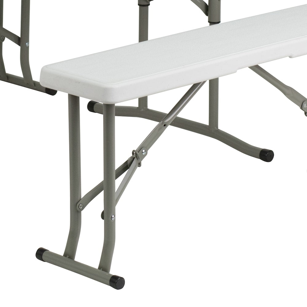 Table/banc pliant en plastique blanc