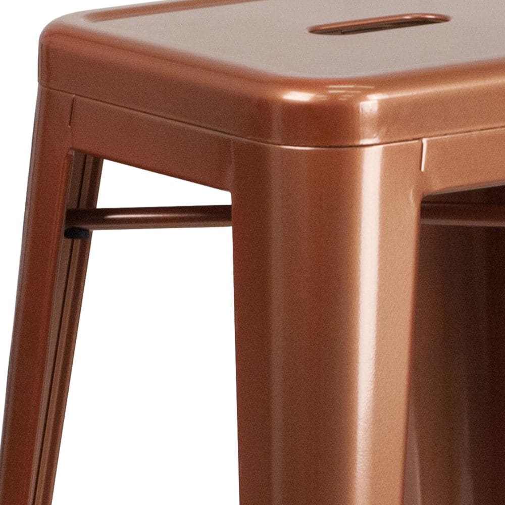 30" Copper No Back Metal Stool