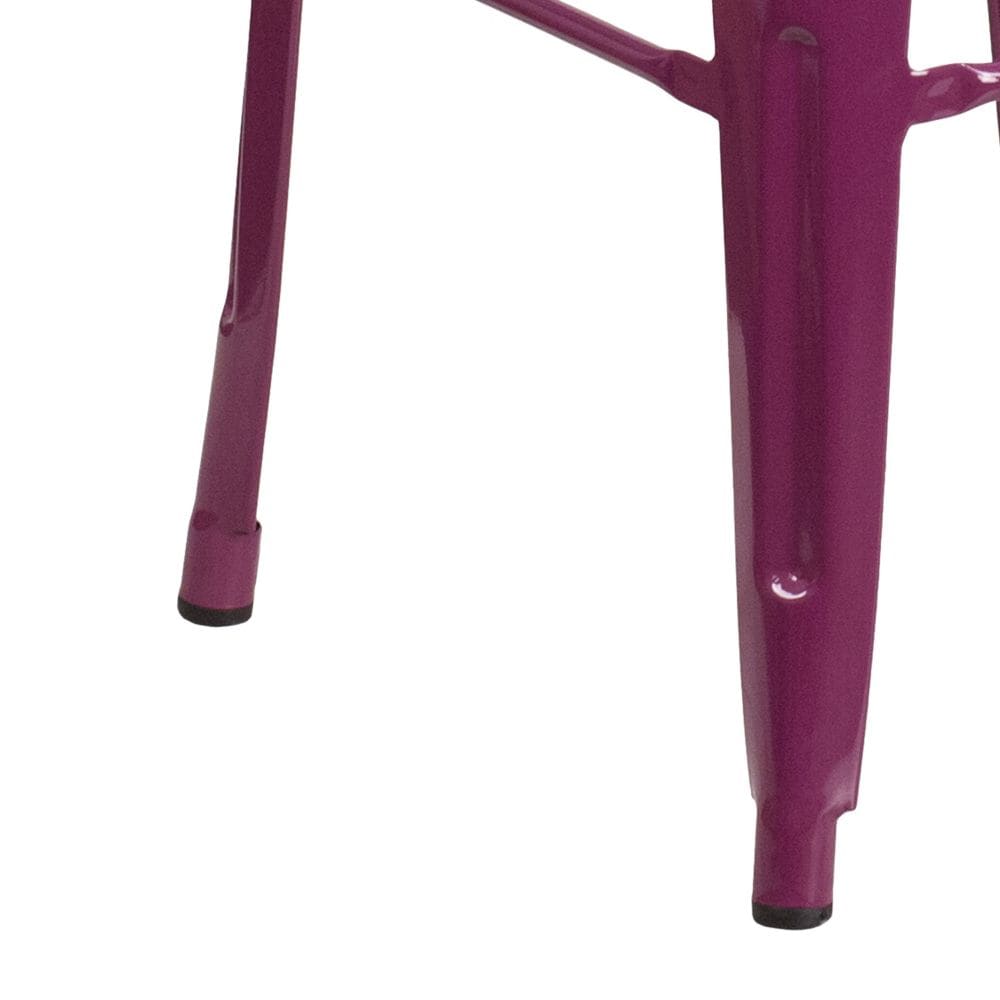 30" Purp No Back Metal Stool