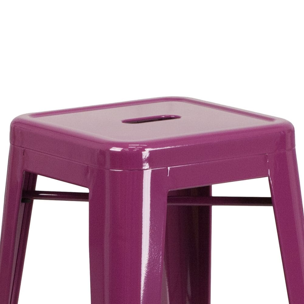 30" Purp No Back Metal Stool