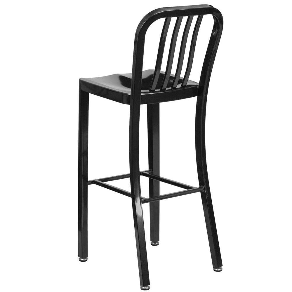 Tabouret d'extérieur en métal noir de 30 po