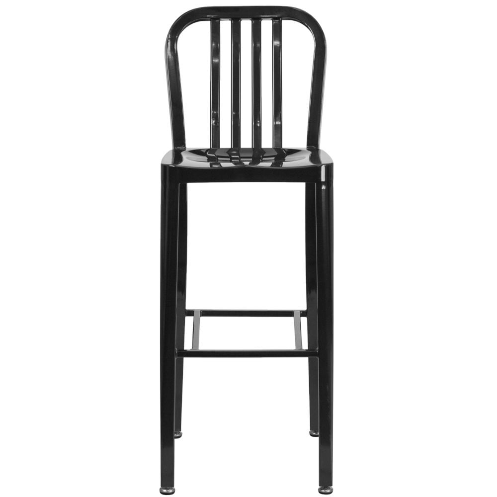 Tabouret d'extérieur en métal noir de 30 po