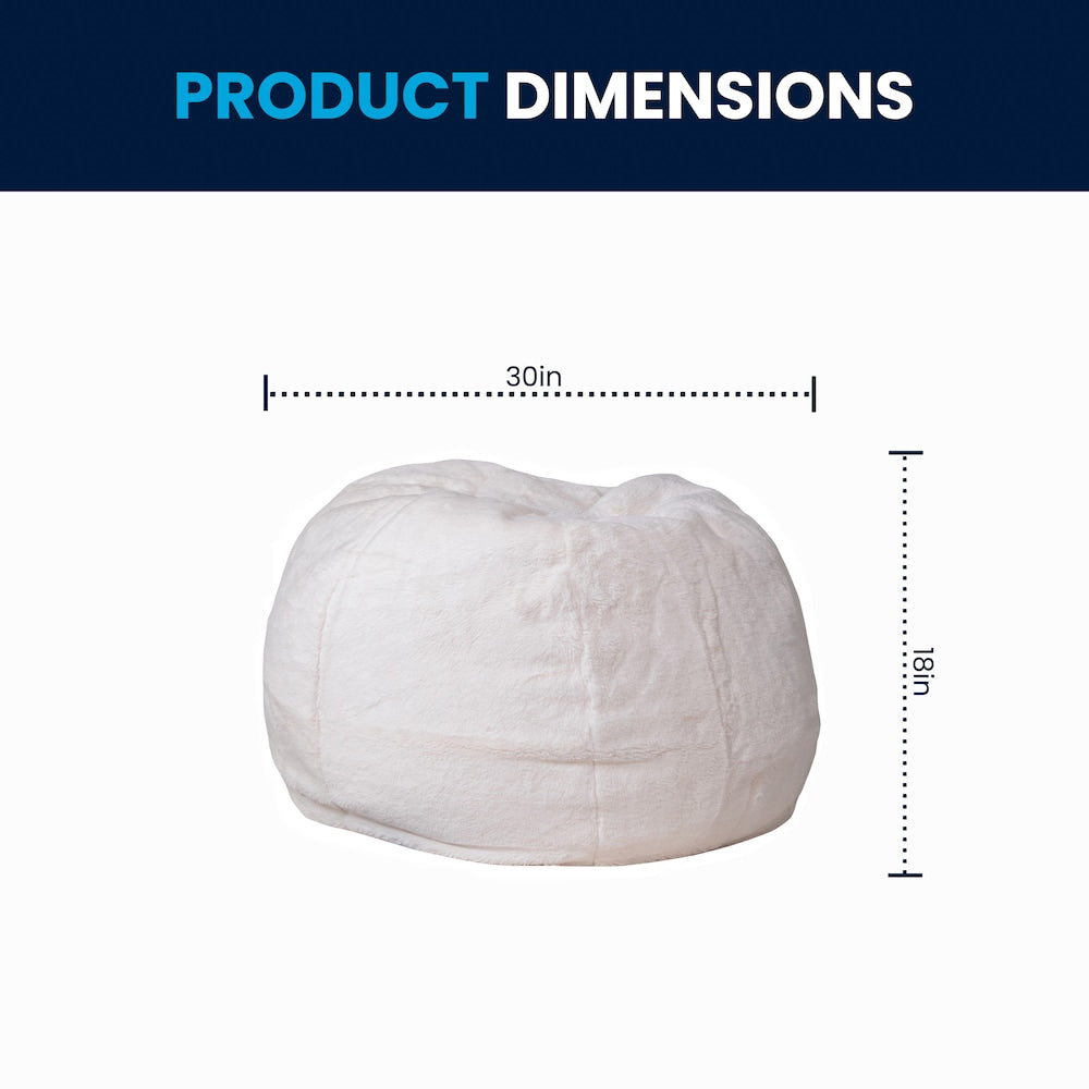 Pouf en fourrure blanche