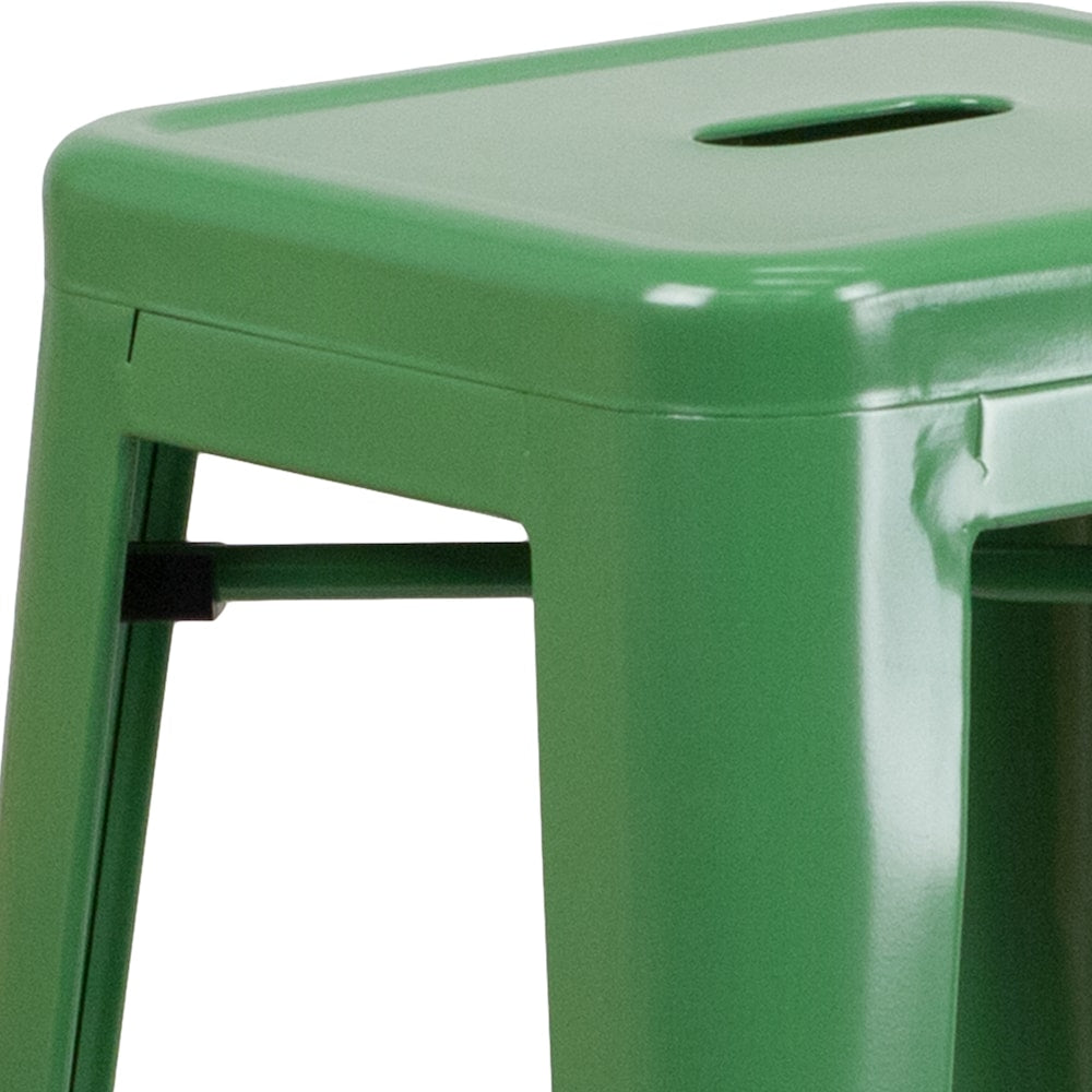 Tabouret en métal vert sans dossier de 30 po