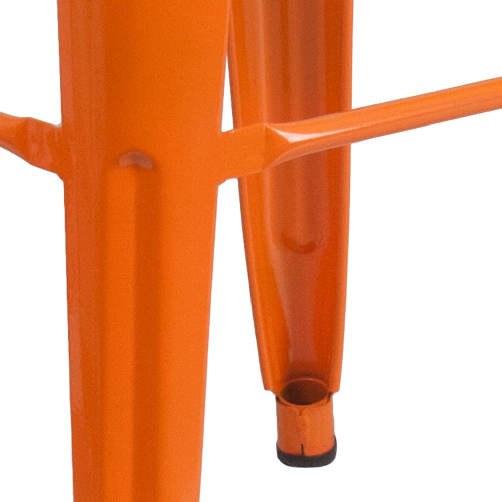 Tabouret en métal orange sans dossier de 30 po