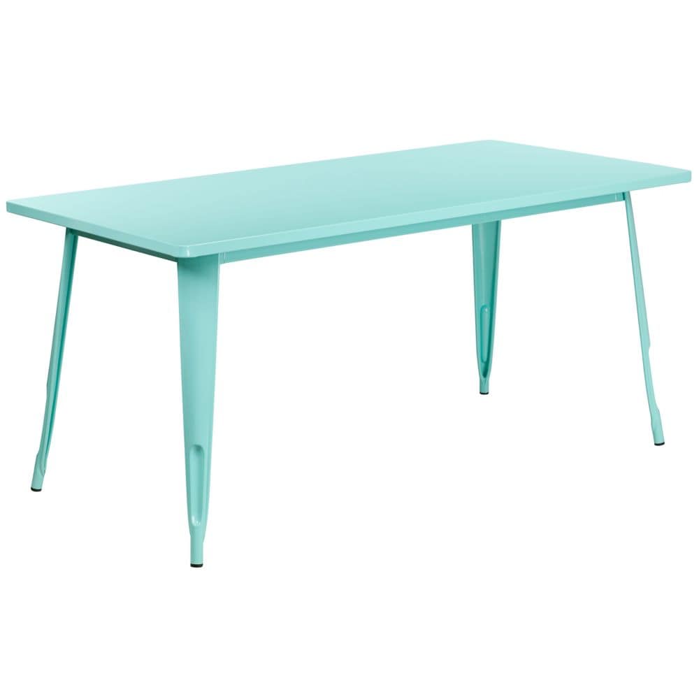 31.5x63 Mint Green Metal Table