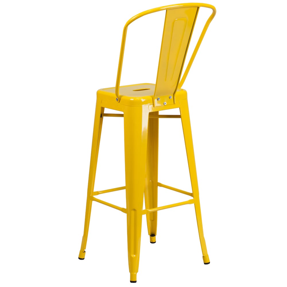 30" Yell Metal Outdoor Stool