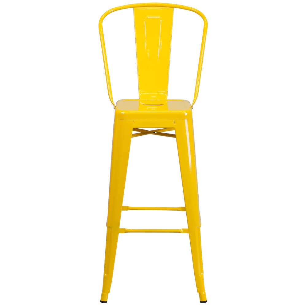 30" Yell Metal Outdoor Stool