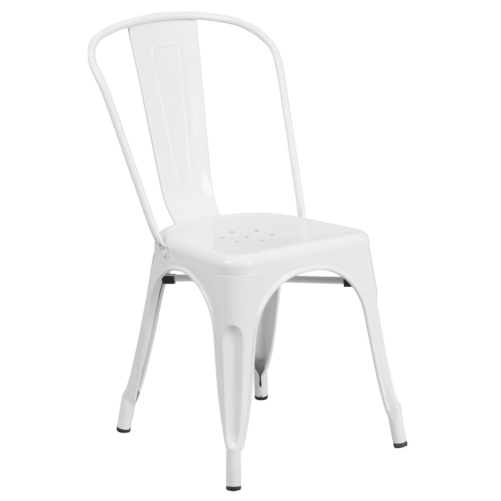 Chaise en métal blanc