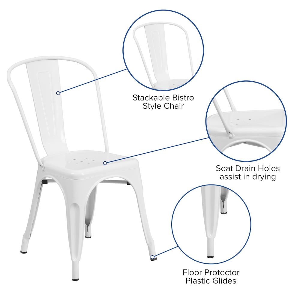 Chaise en métal blanc