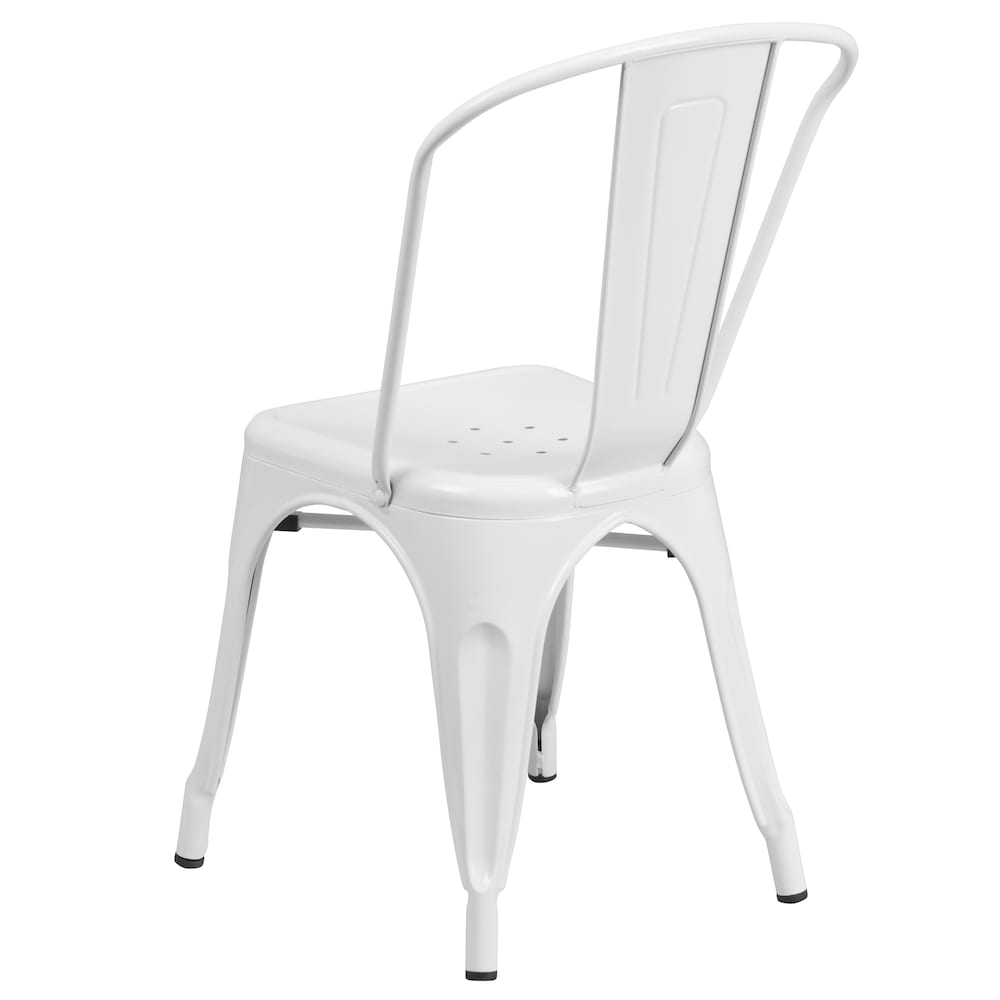 Chaise en métal blanc