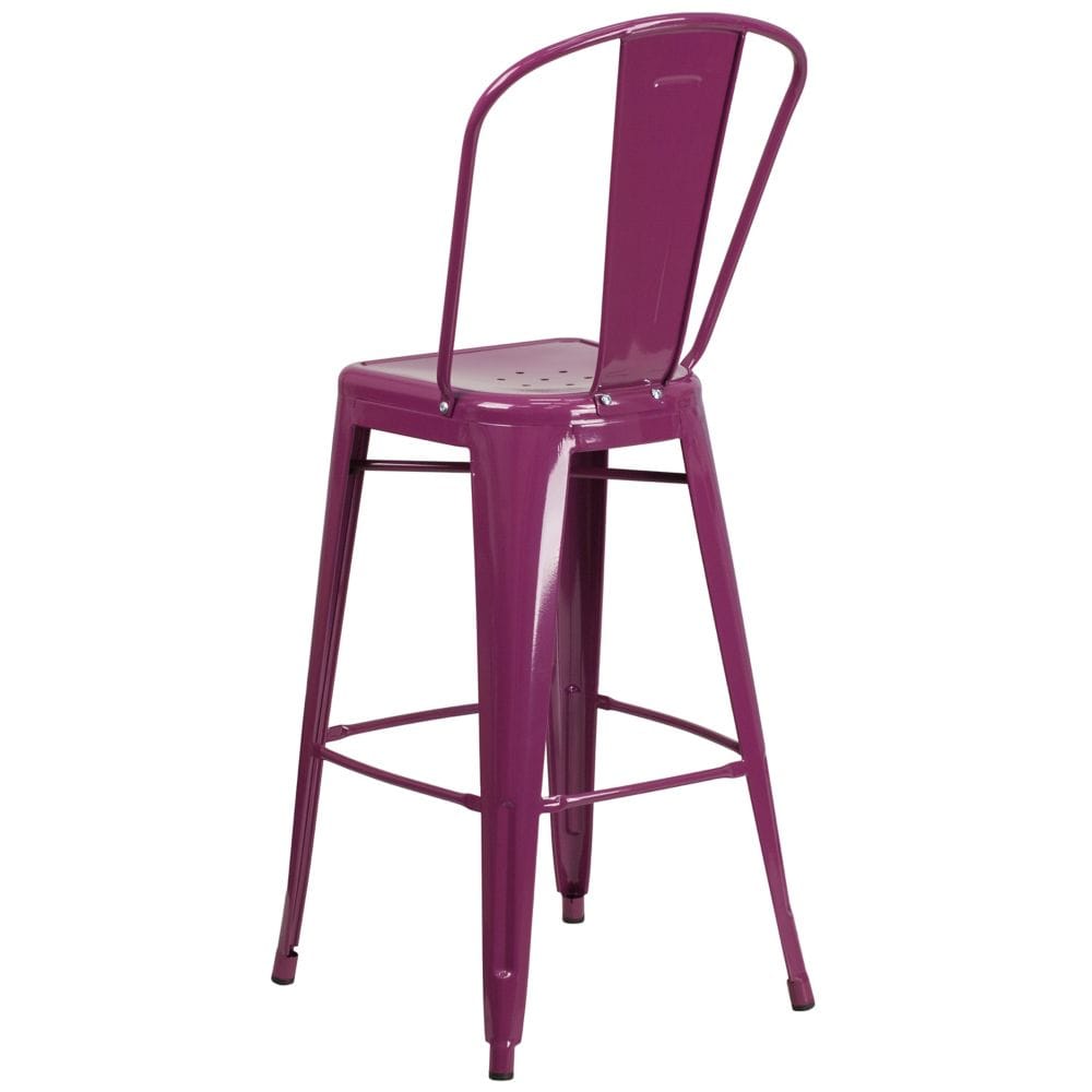 30" Purp Metal Outdoor Stool