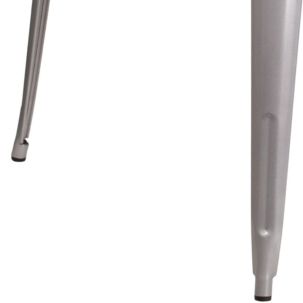 35.5SQ Silver Metal Table