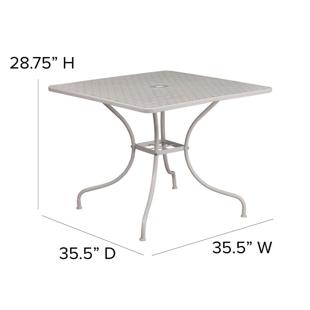 35.5SQ Light Gray Patio Table