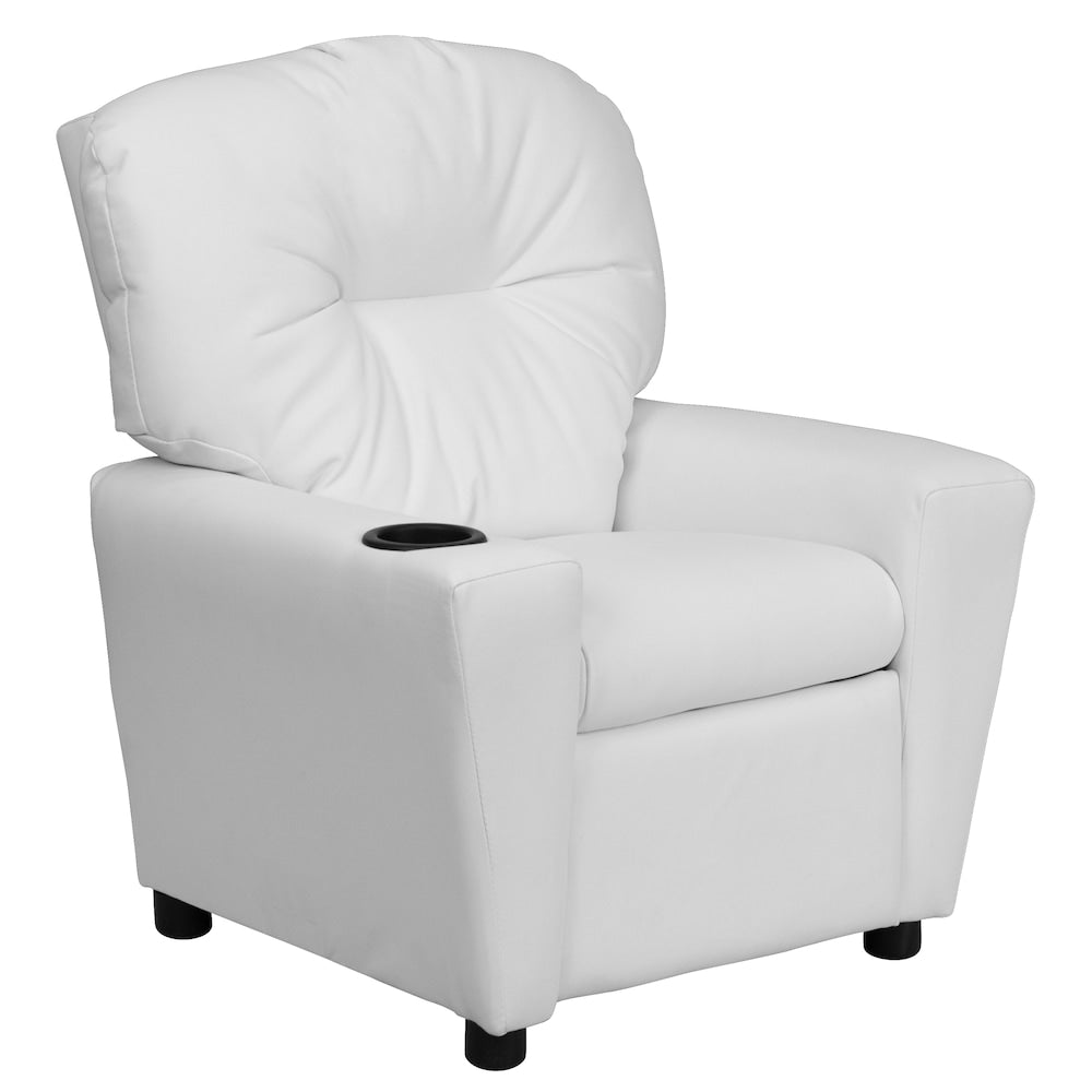 Fauteuil inclinable pour enfants en vinyle blanc