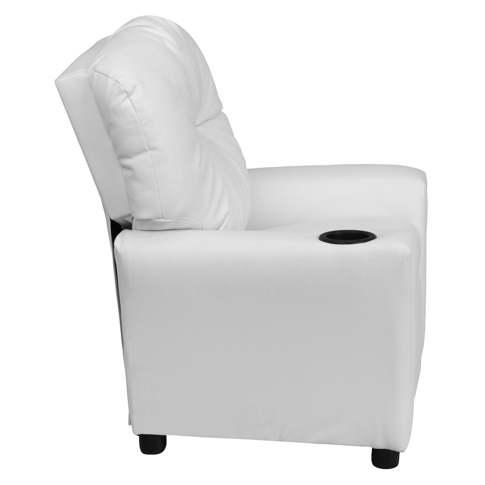 Fauteuil inclinable pour enfants en vinyle blanc