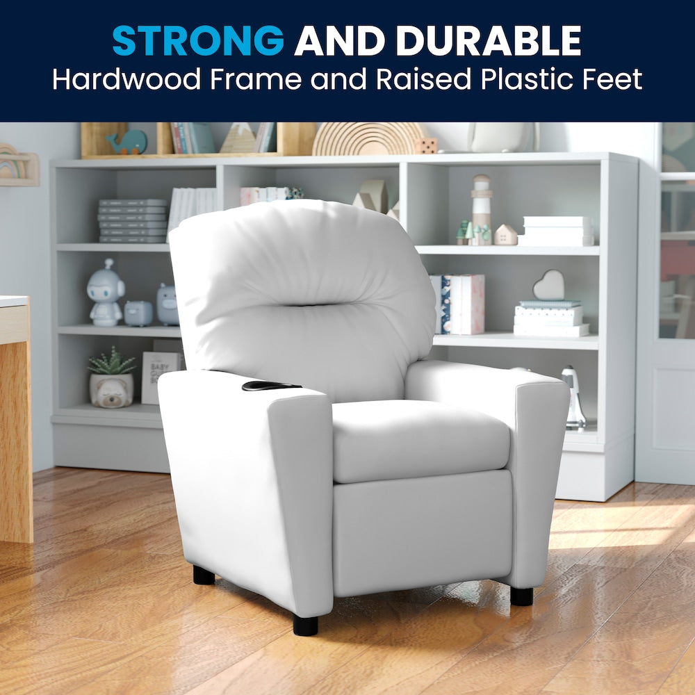 Fauteuil inclinable pour enfants en vinyle blanc