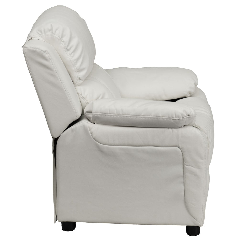Fauteuil inclinable en vinyle blanc pour enfants