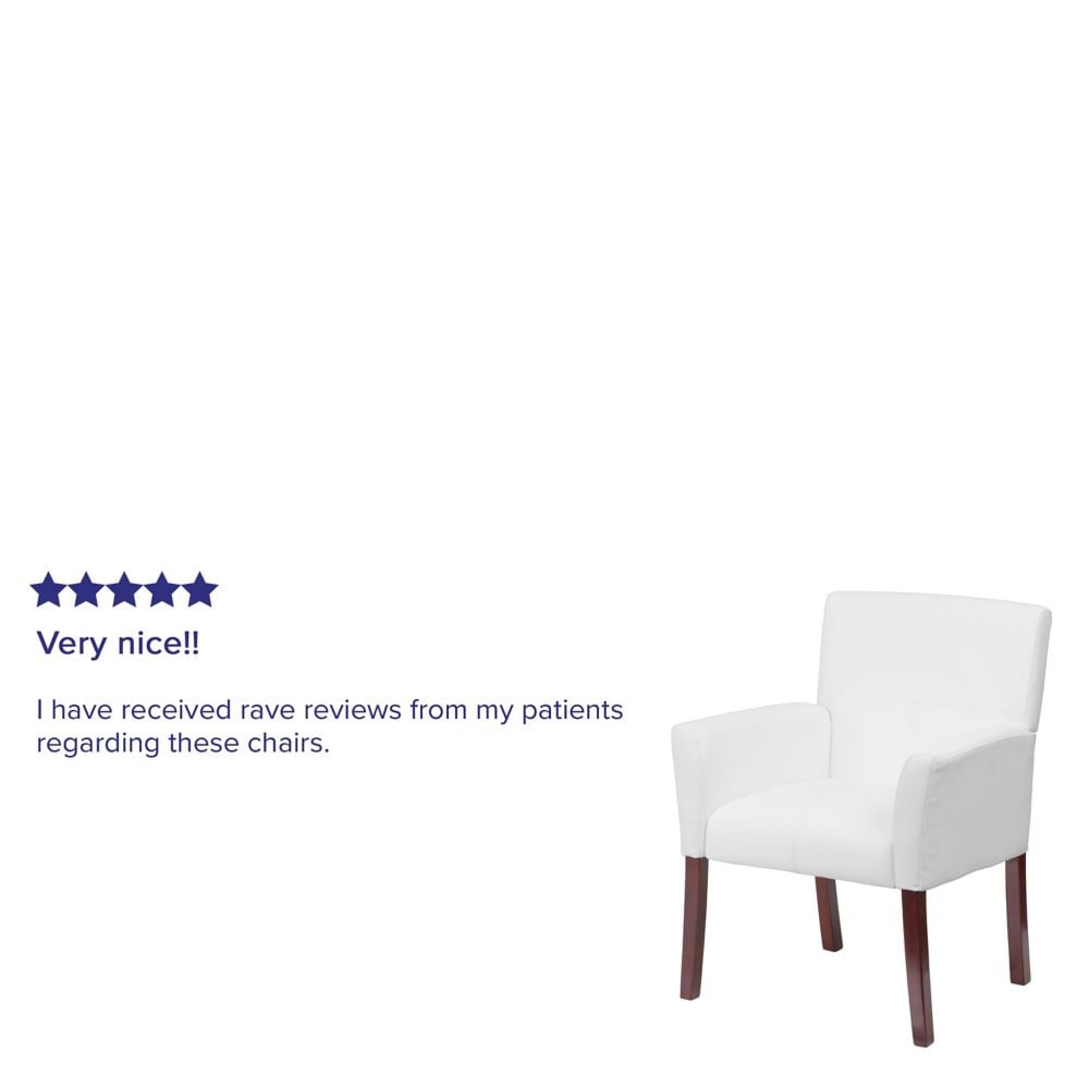 Chaise d'appoint en cuir blanc
