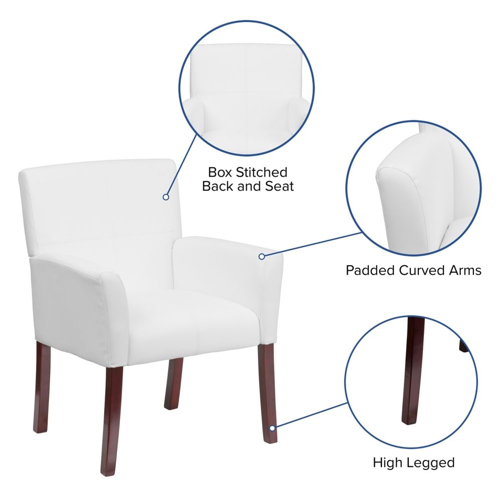 Chaise d'appoint en cuir blanc
