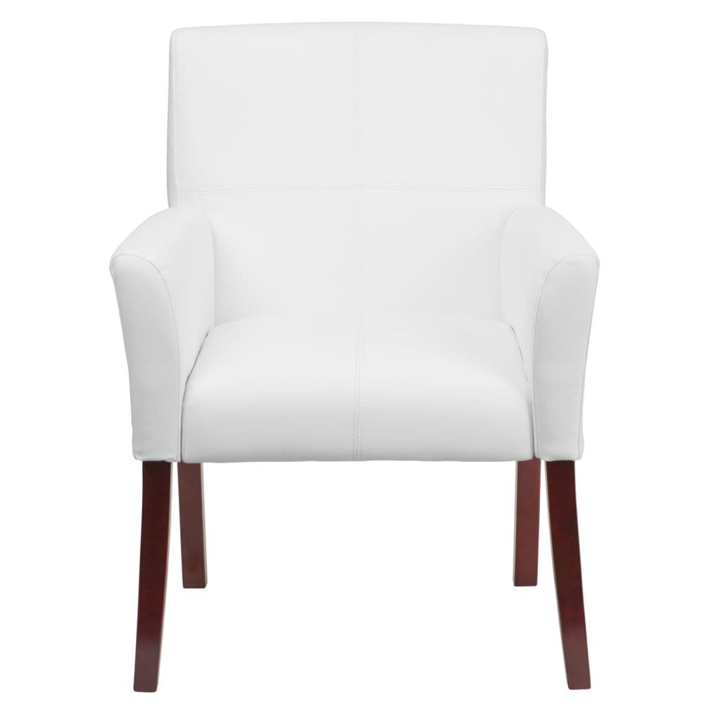 Chaise d'appoint en cuir blanc