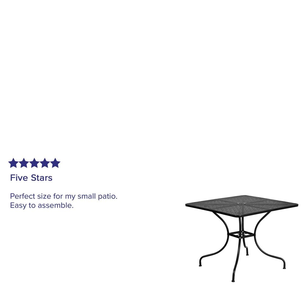 35.5SQ Black Patio Table