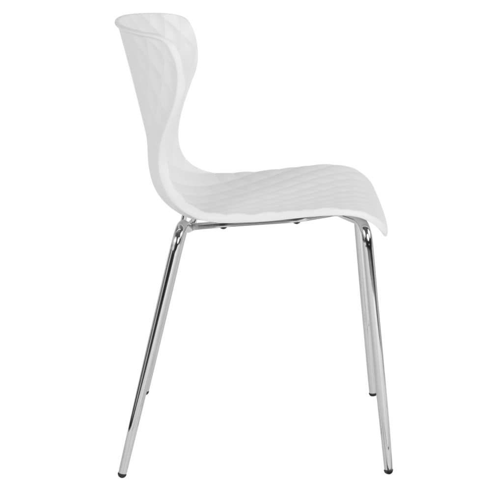 Chaise empilable en plastique blanc