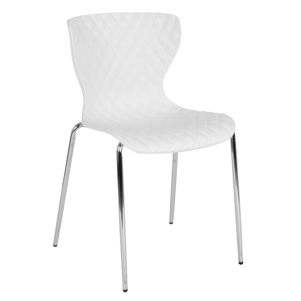 Chaise empilable en plastique blanc