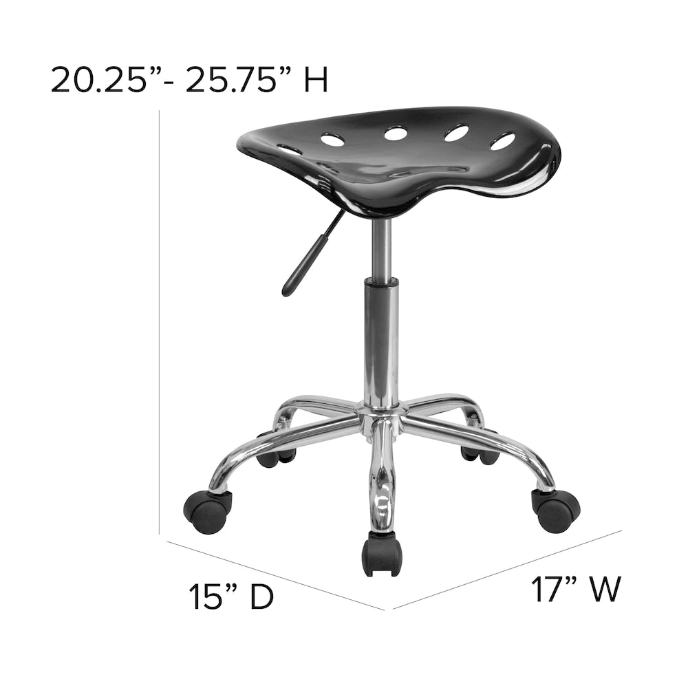 Siège de tracteur noir vibrant et tabouret chromé