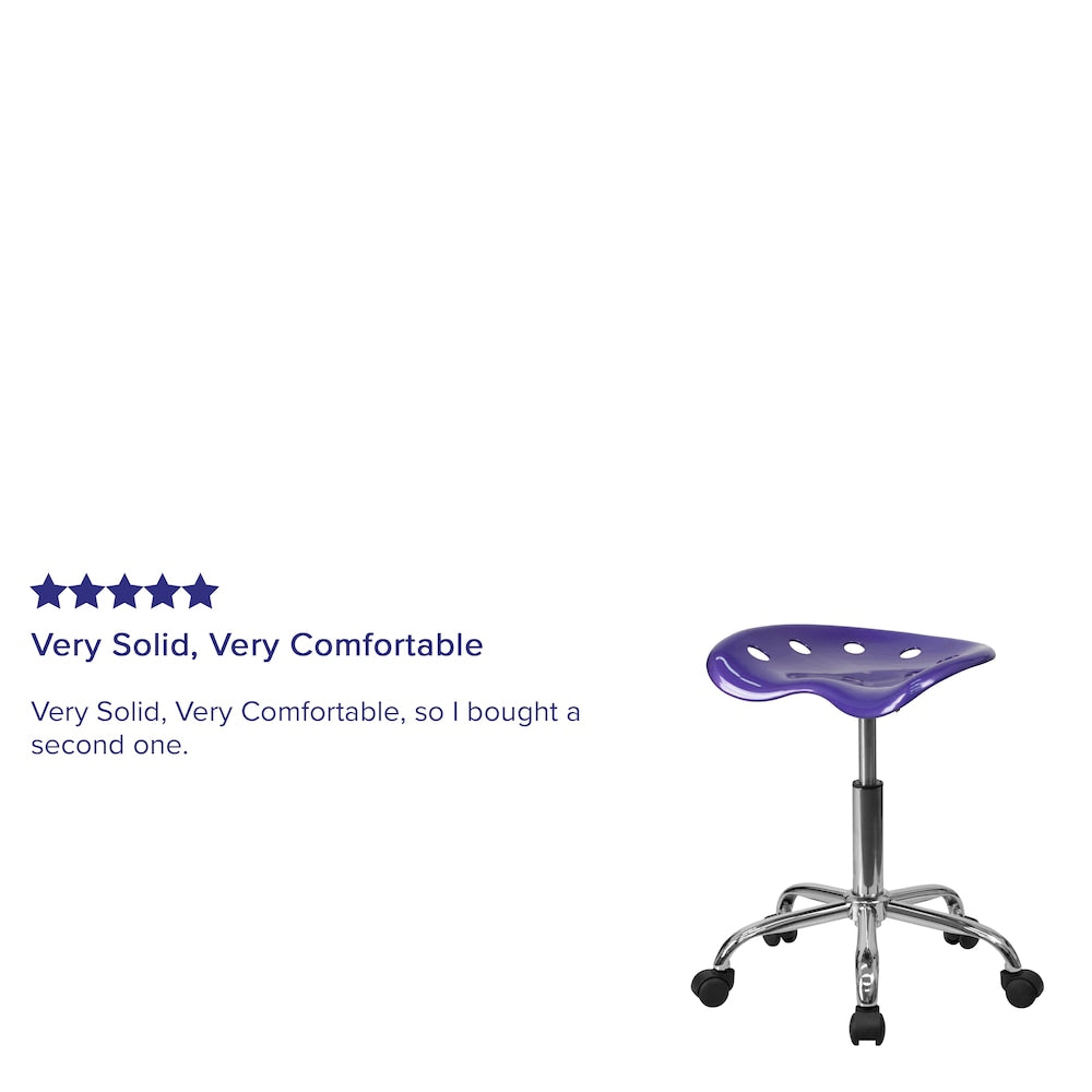 Siège de tracteur violet vibrant et tabouret chromé