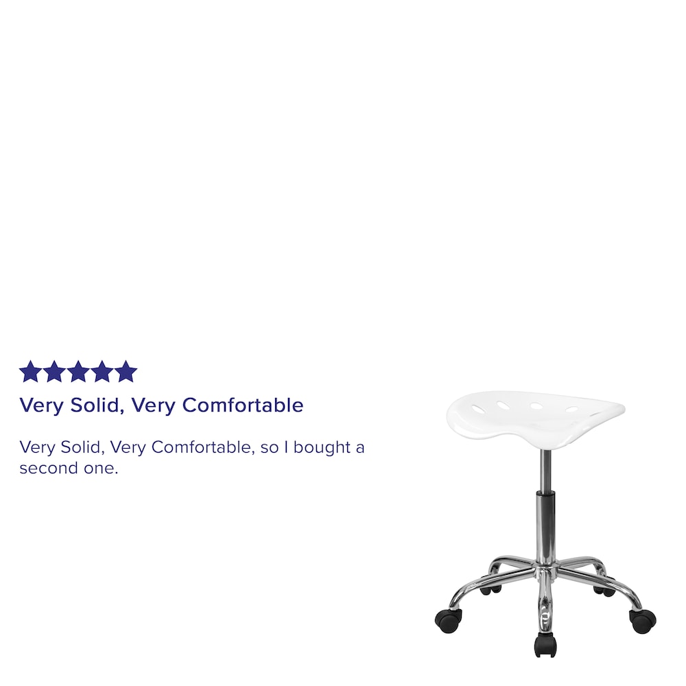 Siège de tracteur blanc vibrant et tabouret chromé