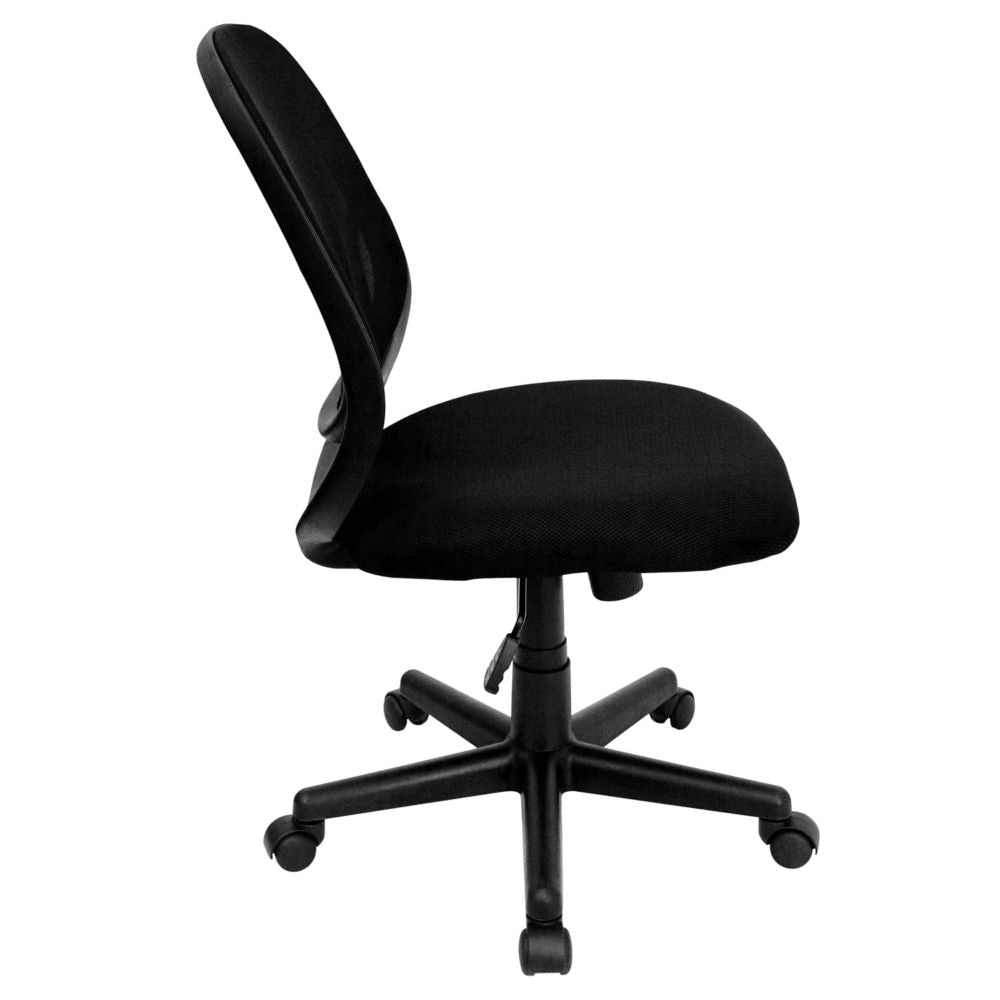Chaise de travail pivotante à dossier moyen Y-GO Chair en maille noire