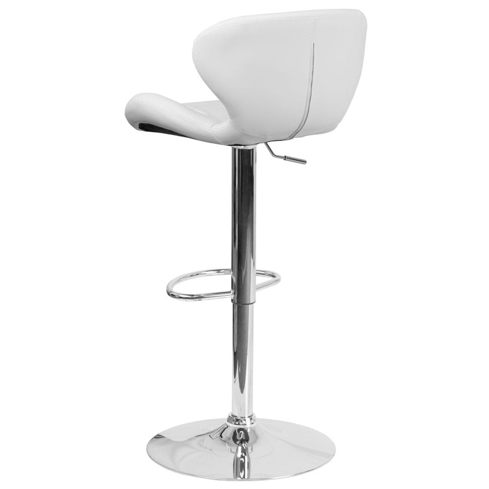 Tabouret de bar en vinyle blanc