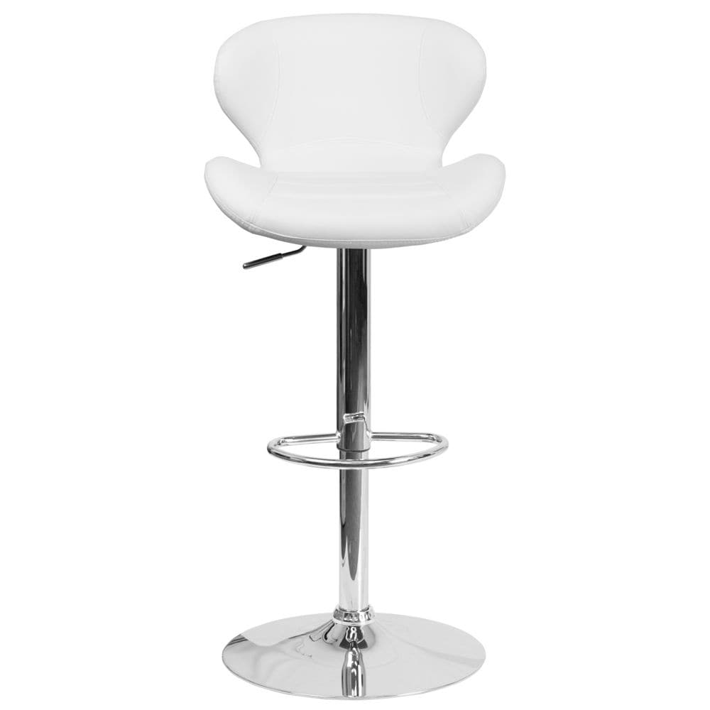 Tabouret de bar en vinyle blanc